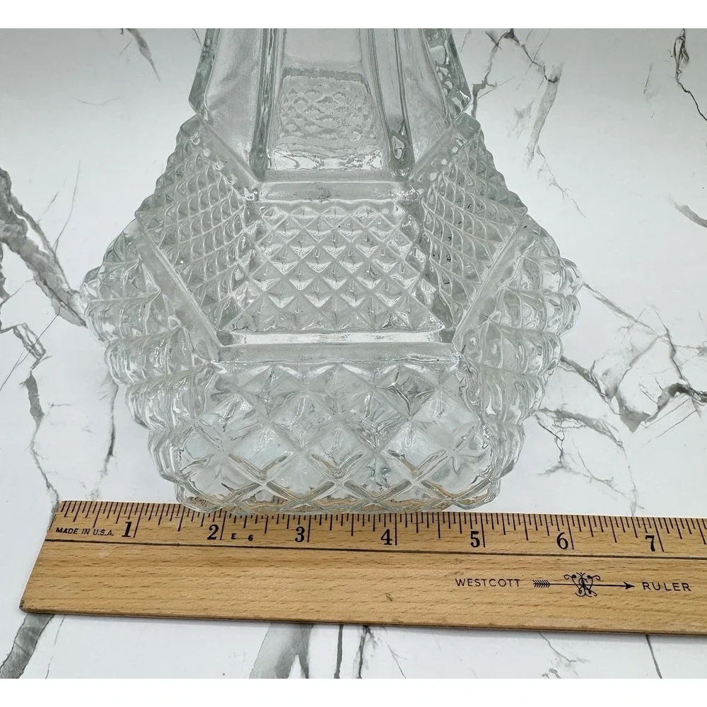 Vintage Anchor Hocking Wexford Clear Glass Decanter w Stopper MCM Barware